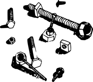 Illustration displaying nuts and bolts.