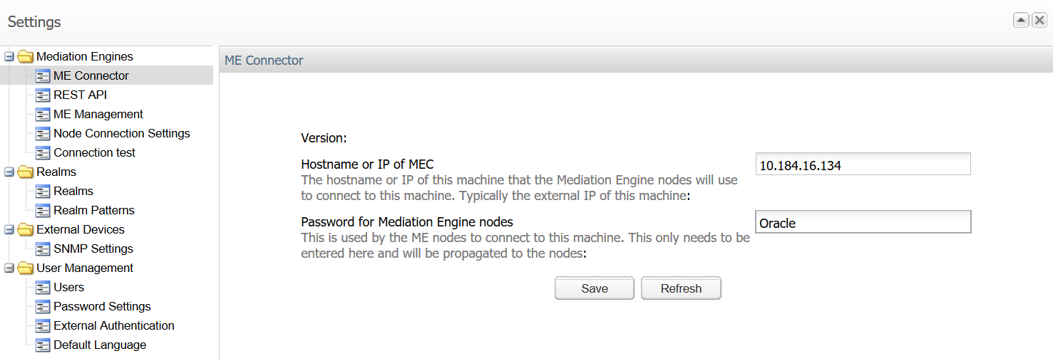 Saving Mediation Engine Connector Configuration Saving Mediation Engine Connector Configuration