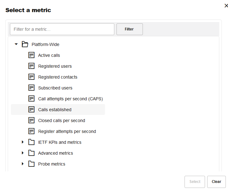 Select a Metric Select a Metric