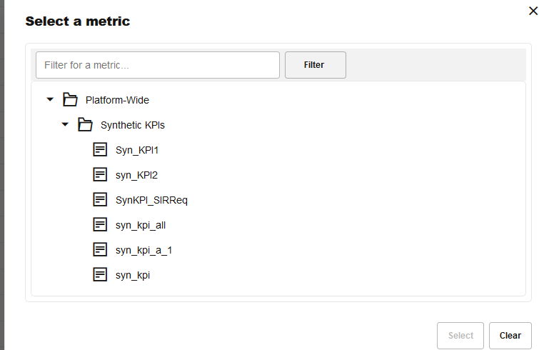 Select a Metric Select a Metric