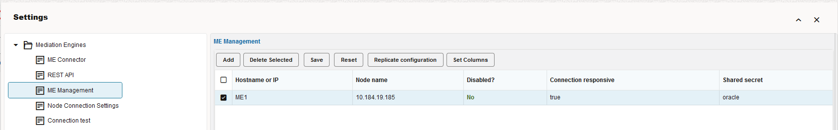 Setting Mediation Engine Configurations