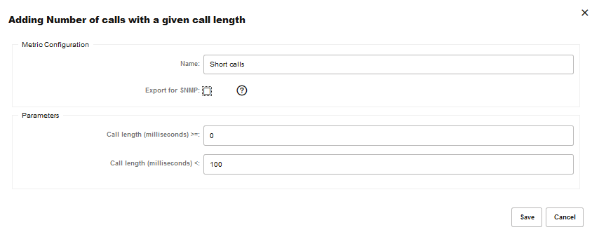 Adding Number of calls with a given call length page