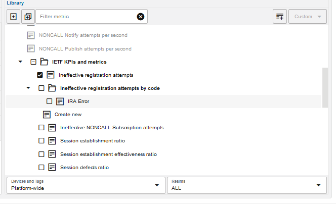 The ineffective registration attempts by code folder is expanded to display the newly created IRA error metric.