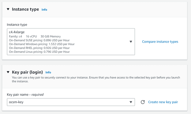 Select the key pair name