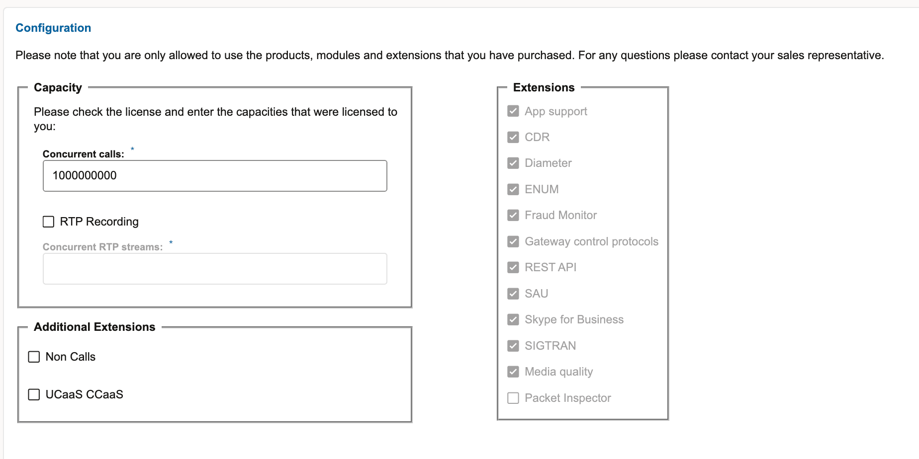 Configuration page Configuration page