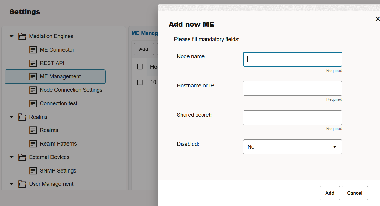 Setting Mediation Engine Configurations