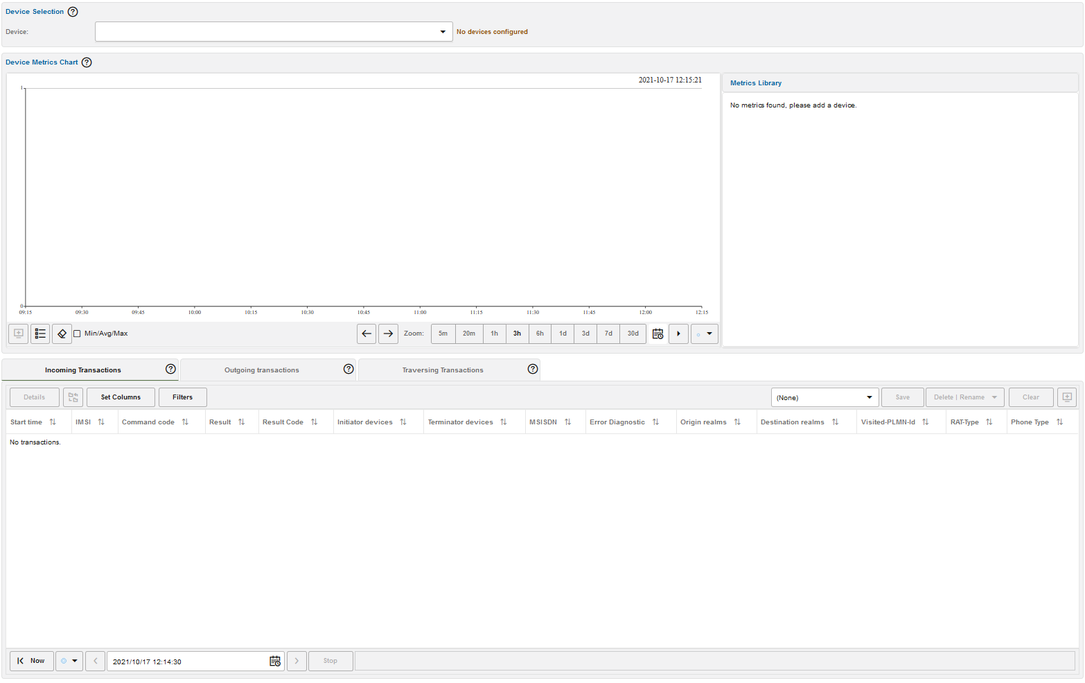 Control Plane Monitor Devices Page