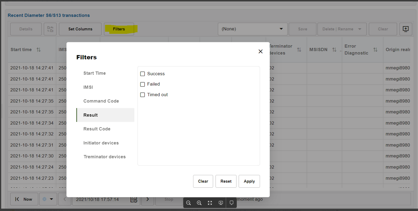 Control Plane Monitor Filtering