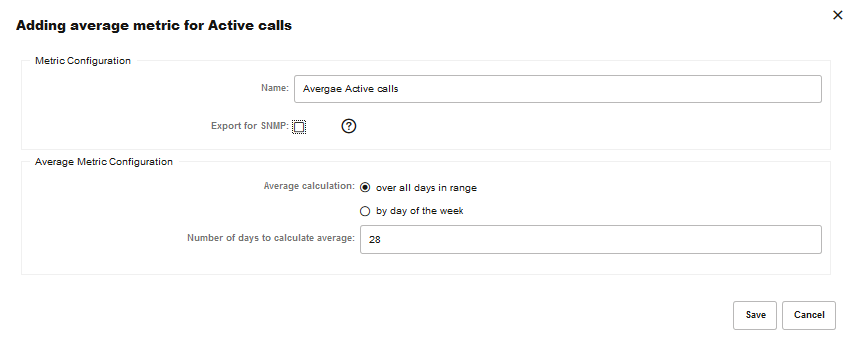 Configuring the Average for a Metric