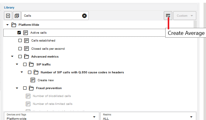 Adding average metric for Active calls page