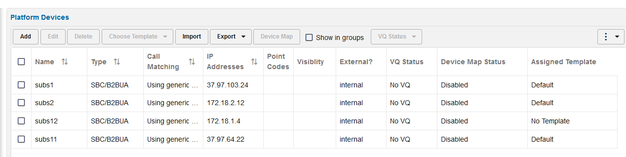 Assigned Templates