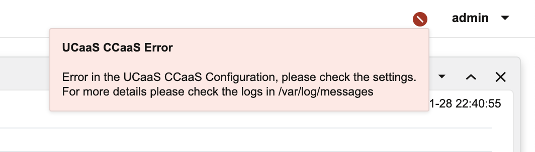 Teams configuration error Notification