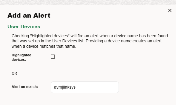 Example configuration for detecting any AVM or Linksys devices Example configuration for detecting any AVM or Linksys devices