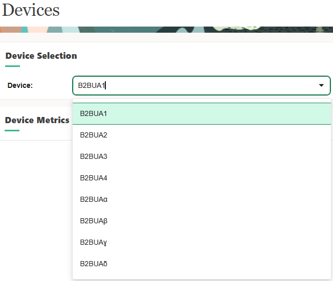 Device Selection Panel Device Selection Panel