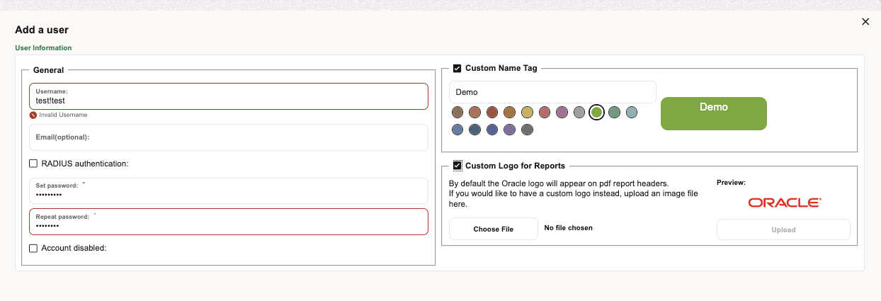 Adding a new user Adding a new user