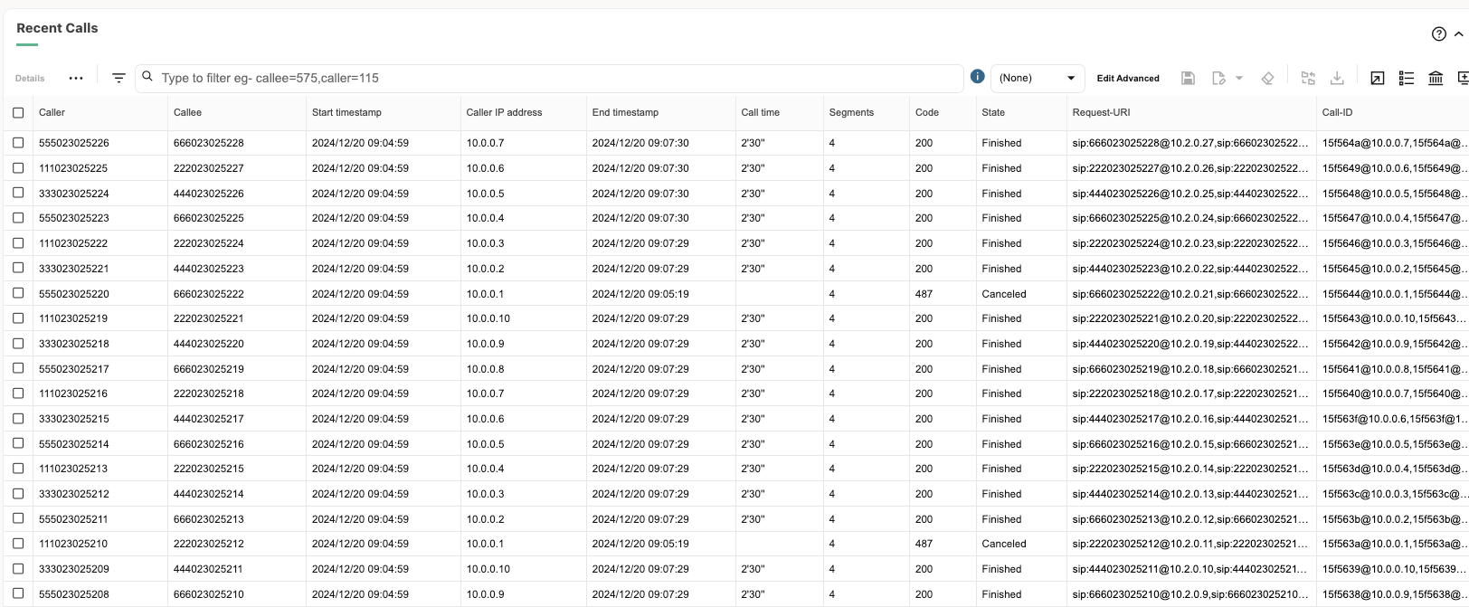 Calls Panel with Use Users Domains Disabled Calls Panel with Use Users Domains Disabled