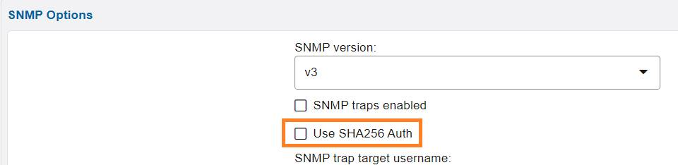 Use SHA256 Auth Configuration Option