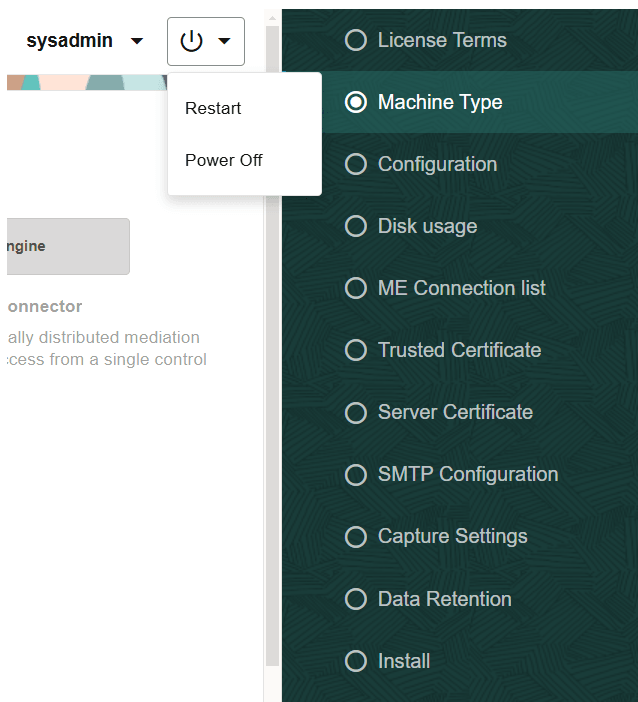 Drop-Down Menu on Clicking the Power Button
