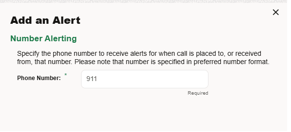 Phone Number Alert