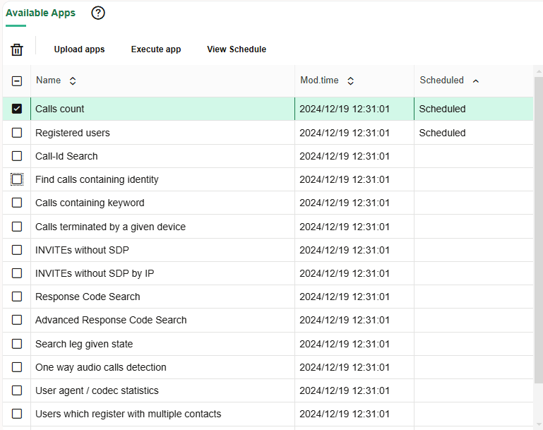 Apps in Session Monitor