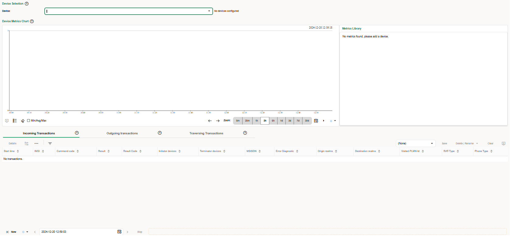 Control Plane Monitor Devices Page