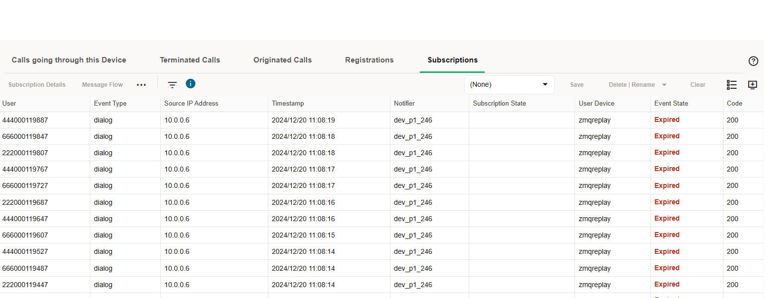 Subscriptions Tab