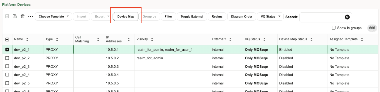 Enabling or Disabling Device Map