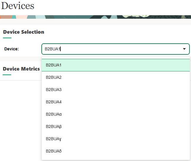 Device Selection Panel