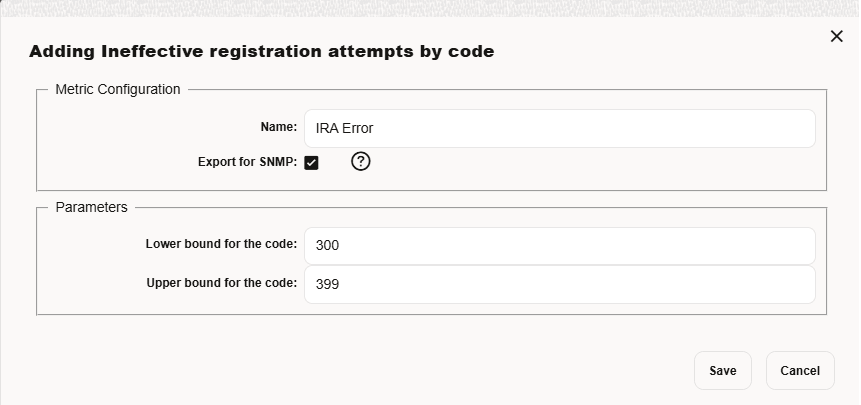 Adding Ineffective registration attempts by code page.