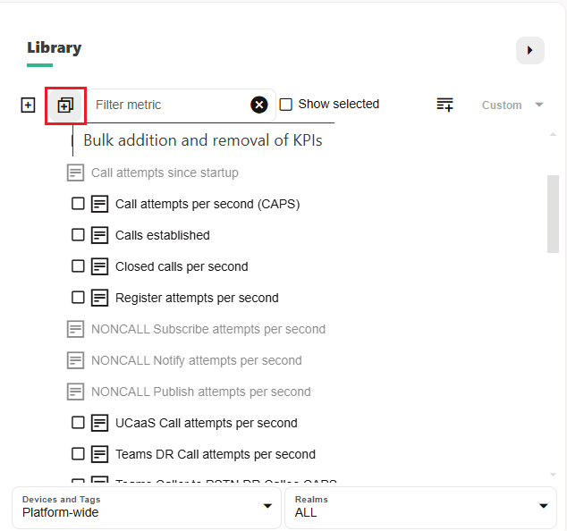 Bulk KPI or Metrics