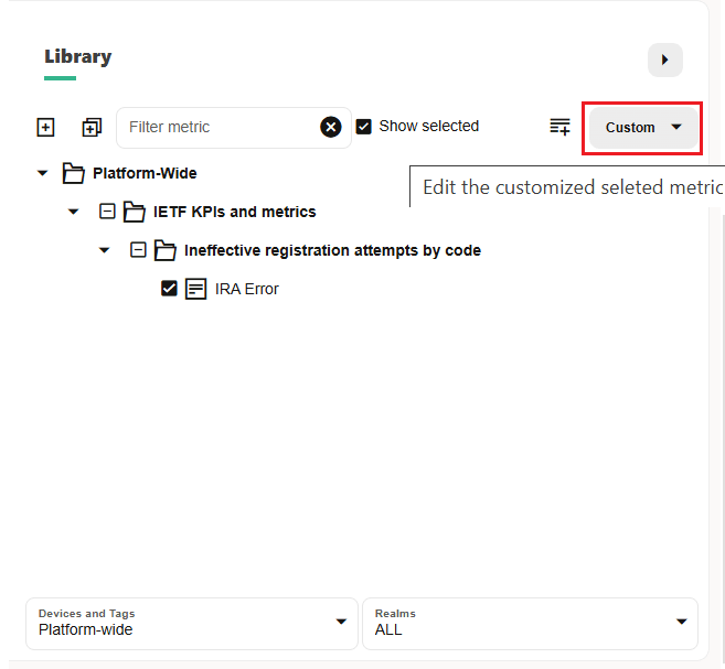 Edit and Delete the Custom Metric