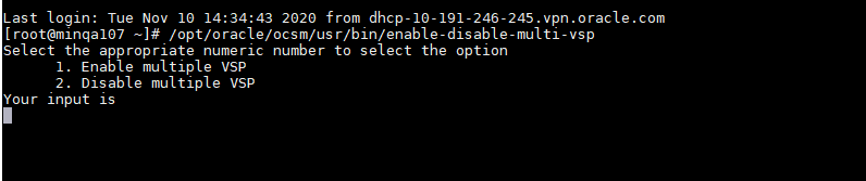 Enabling or Disabling Multiple VSP