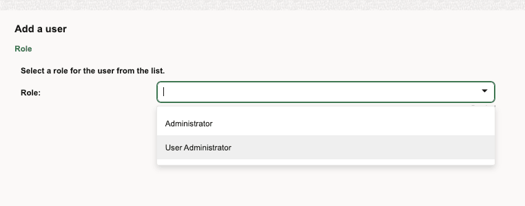 Select User Administrator role