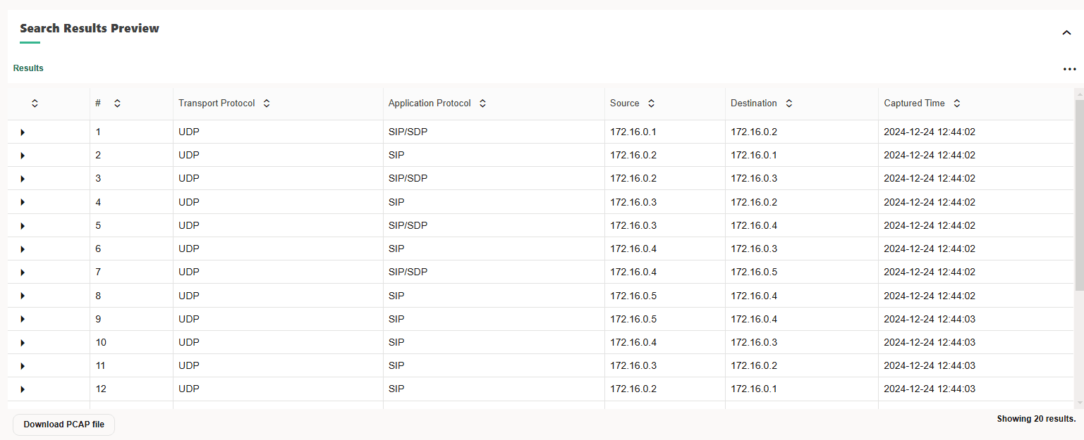 Search Results Preview panel
