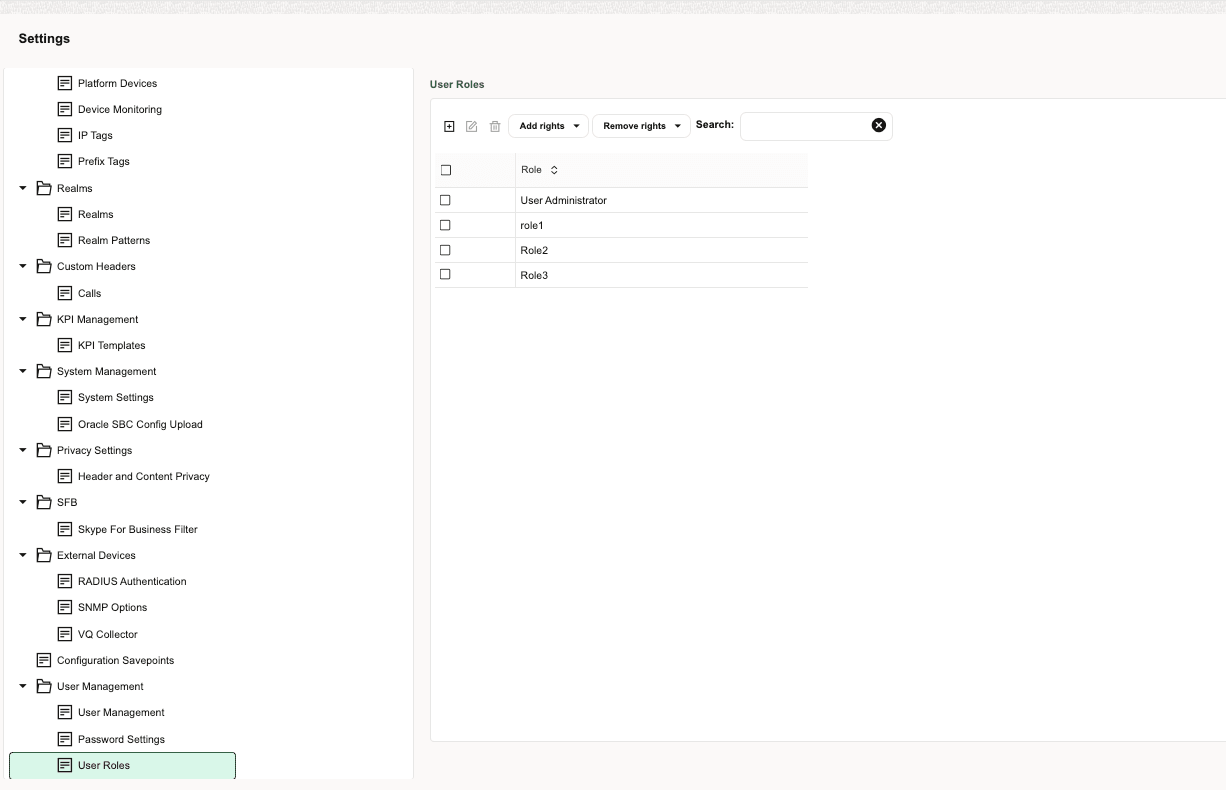 Default user roles
