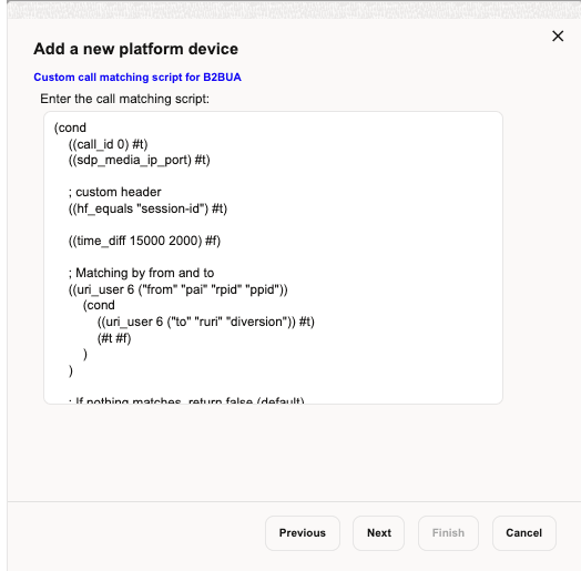 Entering a Custom Match Algorithm