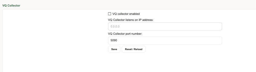 Enabling Voice Quality collector.