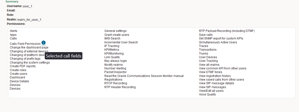Summary page