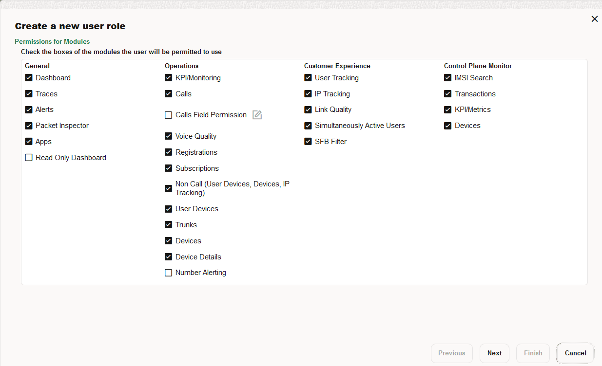 Modules permissions