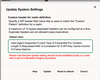 Custom header for realm definition
