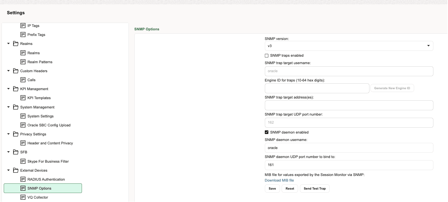 SNMP Options