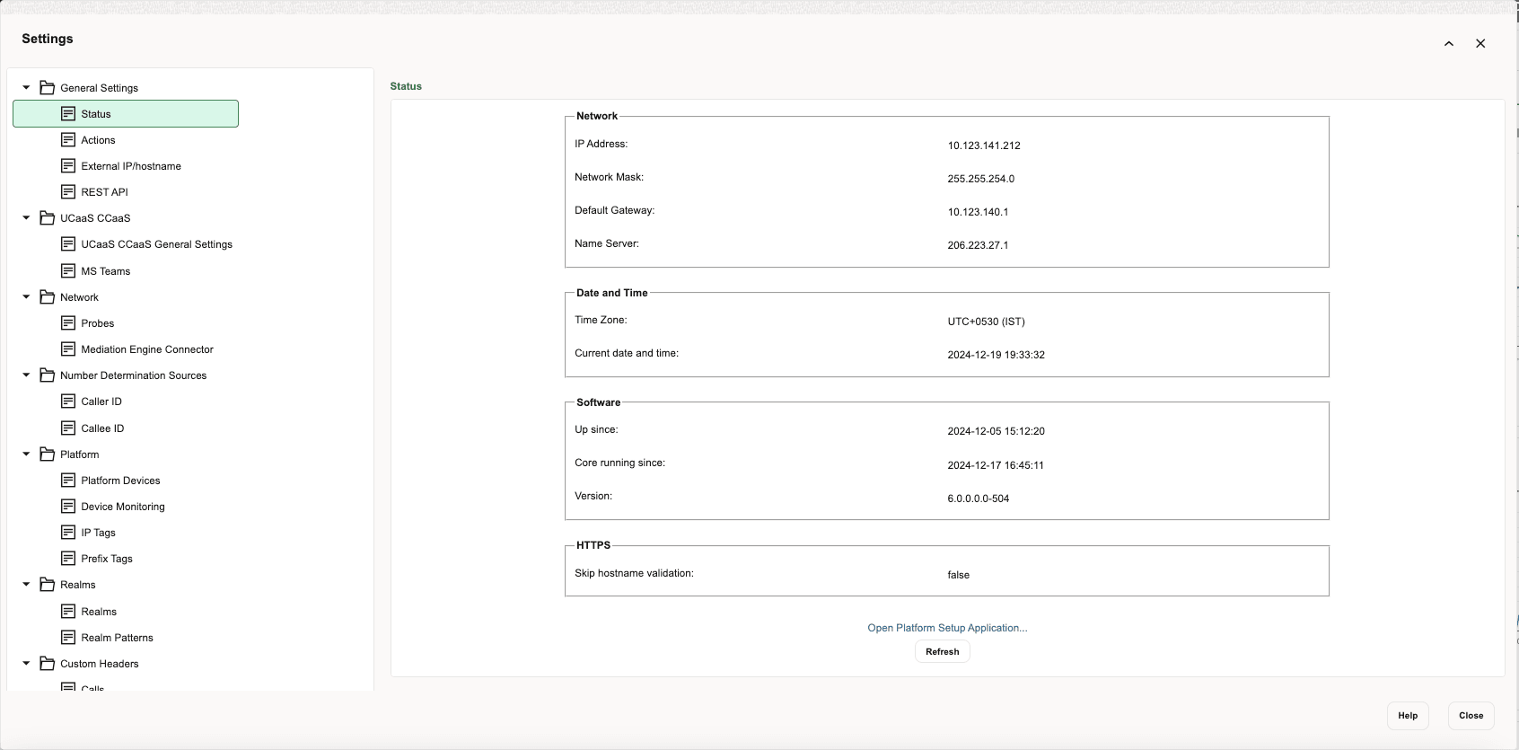 Status Page