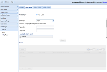Route Search Dialog box