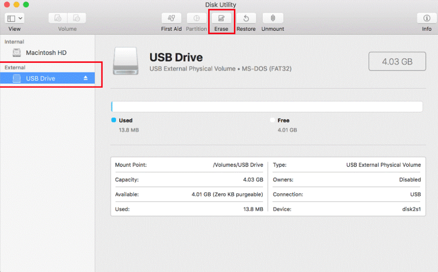 Image showing the USB drive window