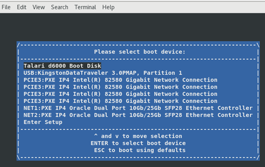 Boot Device Menu