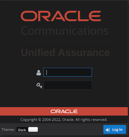 Unified Assurance Login Screen Dark Theme