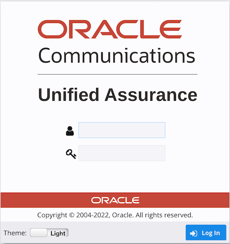 Unified Assurance Login Screen