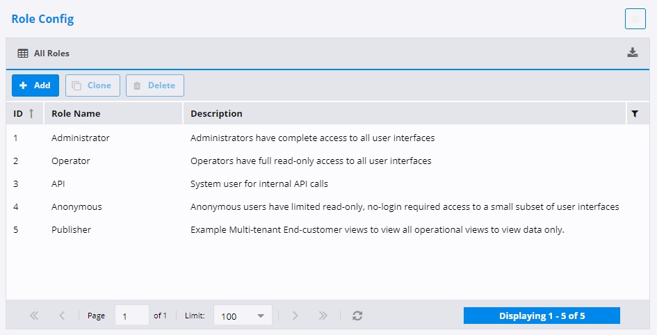 Standard Configuration Interface