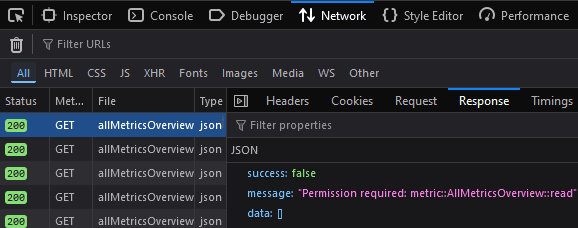 Permissions Error Dev Tools