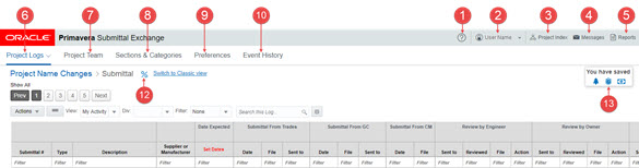 Submittal Exchange Navigation